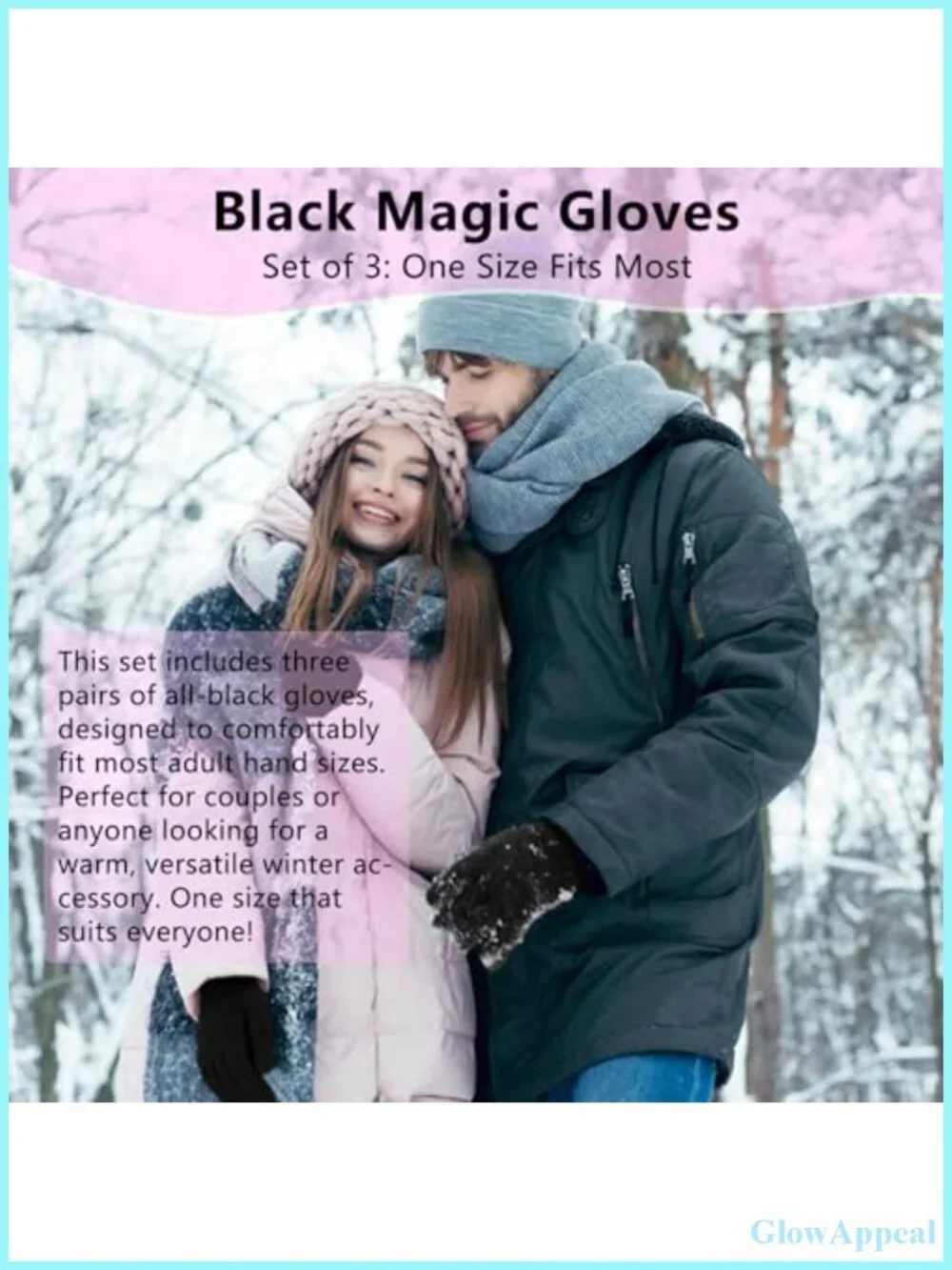3 Pairs Winter Magic Gloves Adults Warm Knit Stretchy Unisex
